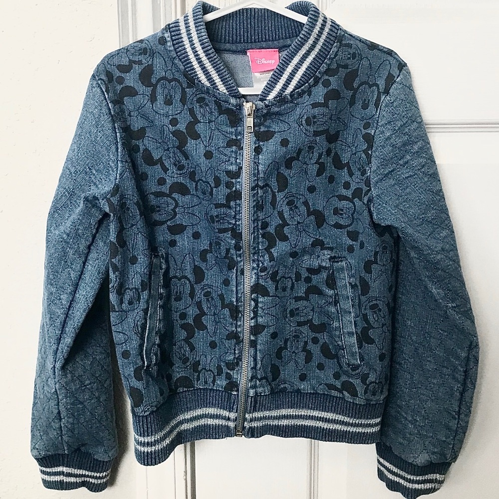 Disney Minnie Mouse Blue Jean Bomber Jacket